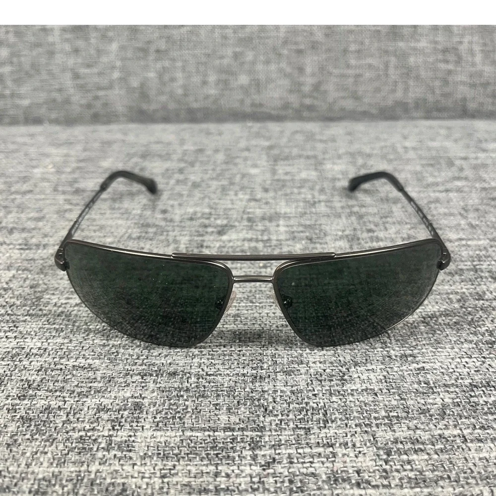 Brooks Brothers BB 4031-S Gunmetal Rectangular Aviator Sunglasses 61-13-130